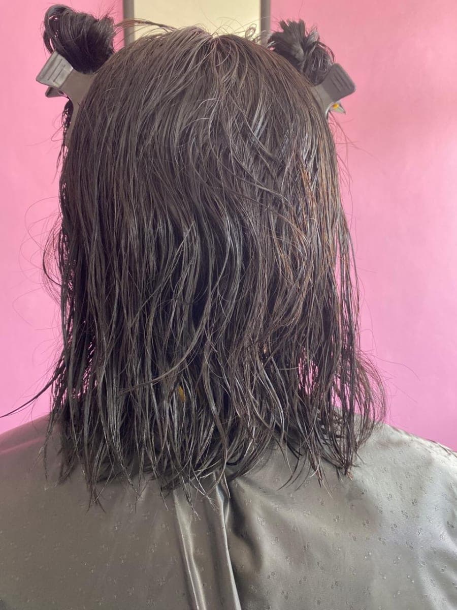 Antes — Alisado natural 