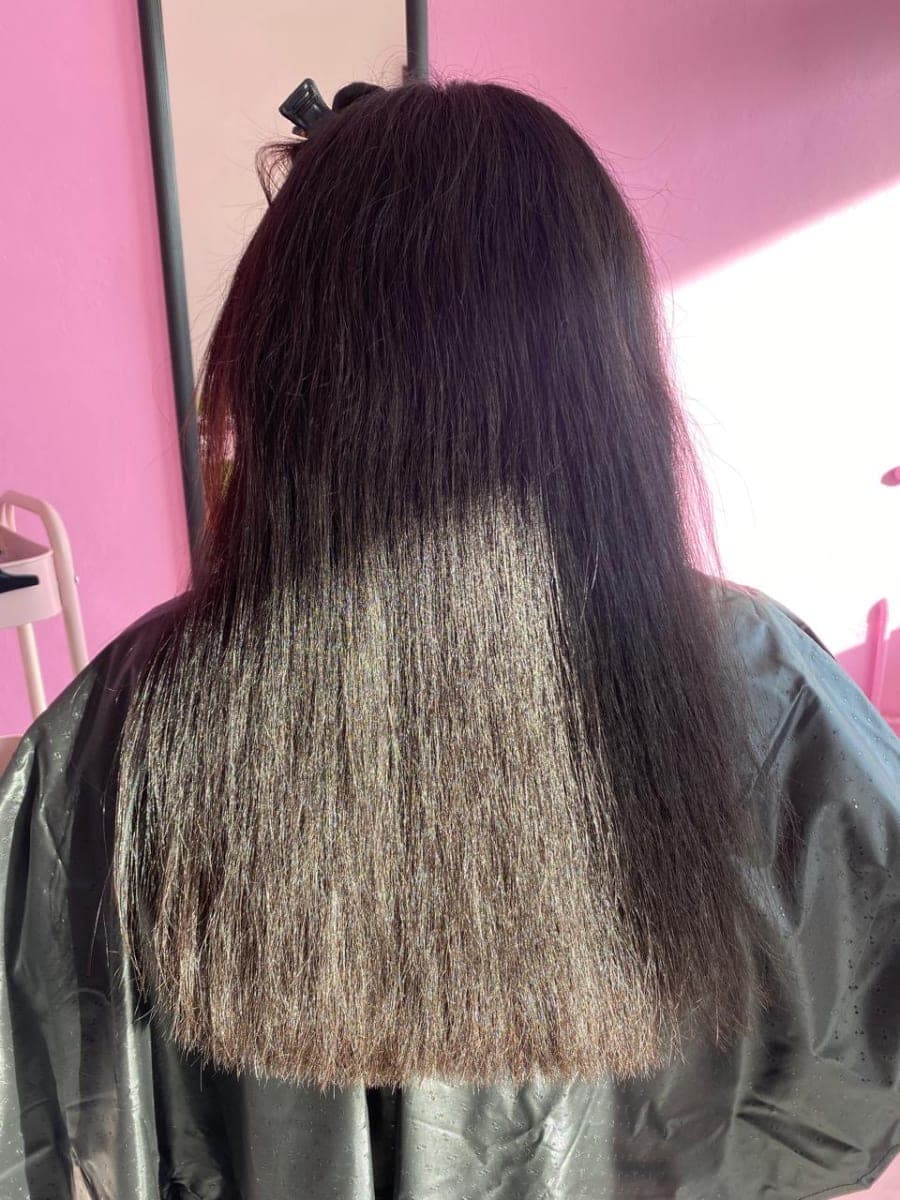 Antes — Alisado japonés 